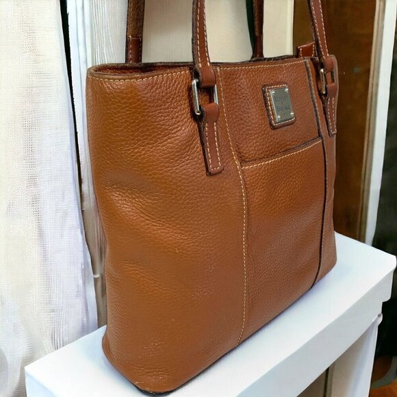 Dooney & Bourke Small Lexington Leather Tote In Caramel Pebble Leather M0386547 - Picture 12 of 13
